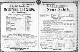 Theaterzettel (Oper und Burgtheater in Wien) 18680922 Seite: 1