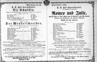 Theaterzettel (Oper und Burgtheater in Wien) 18680923 Seite: 1