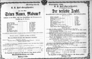 Theaterzettel (Oper und Burgtheater in Wien) 18680925 Seite: 1