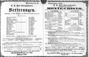 Theaterzettel (Oper und Burgtheater in Wien) 18680928 Seite: 1