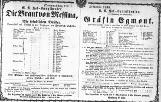 Theaterzettel (Oper und Burgtheater in Wien) 18681001 Seite: 1