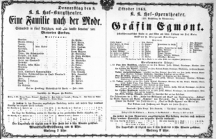 Theaterzettel (Oper und Burgtheater in Wien) 18681008 Seite: 1