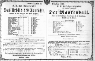 Theaterzettel (Oper und Burgtheater in Wien) 18681010 Seite: 1