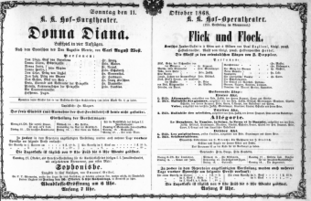 Theaterzettel (Oper und Burgtheater in Wien) 18681011 Seite: 1