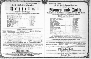 Theaterzettel (Oper und Burgtheater in Wien) 18681013 Seite: 1