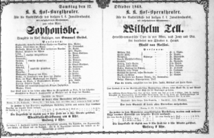Theaterzettel (Oper und Burgtheater in Wien) 18681017 Seite: 1