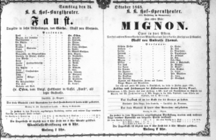 Theaterzettel (Oper und Burgtheater in Wien) 18681024 Seite: 1