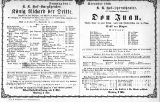 Theaterzettel (Oper und Burgtheater in Wien) 18681101 Seite: 1