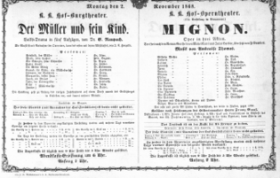Theaterzettel (Oper und Burgtheater in Wien) 18681102 Seite: 1