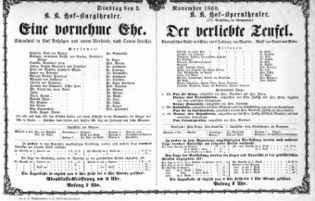 Theaterzettel (Oper und Burgtheater in Wien) 18681103 Seite: 1