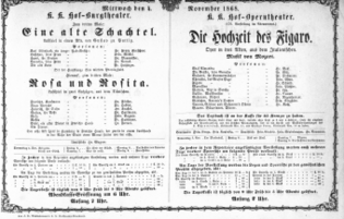 Theaterzettel (Oper und Burgtheater in Wien) 18681104 Seite: 1