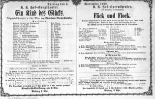 Theaterzettel (Oper und Burgtheater in Wien) 18681106 Seite: 1