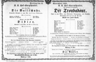 Theaterzettel (Oper und Burgtheater in Wien) 18681113 Seite: 1