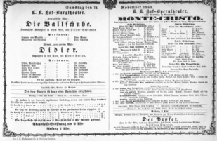 Theaterzettel (Oper und Burgtheater in Wien) 18681114 Seite: 1
