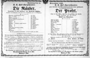 Theaterzettel (Oper und Burgtheater in Wien) 18681115 Seite: 1