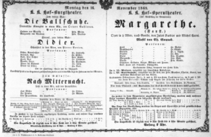Theaterzettel (Oper und Burgtheater in Wien) 18681116 Seite: 1