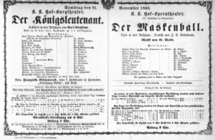 Theaterzettel (Oper und Burgtheater in Wien) 18681121 Seite: 1