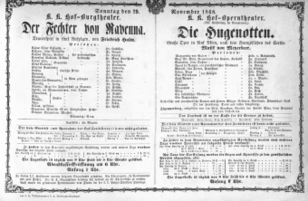 Theaterzettel (Oper und Burgtheater in Wien) 18681129 Seite: 1