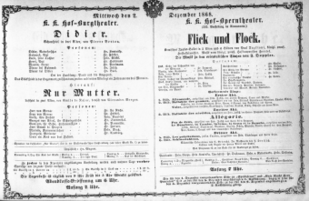 Theaterzettel (Oper und Burgtheater in Wien) 18681202 Seite: 1