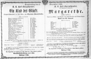 Theaterzettel (Oper und Burgtheater in Wien) 18681203 Seite: 1