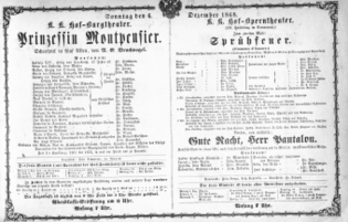 Theaterzettel (Oper und Burgtheater in Wien) 18681206 Seite: 1