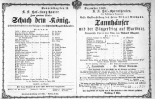 Theaterzettel (Oper und Burgtheater in Wien) 18681210 Seite: 1