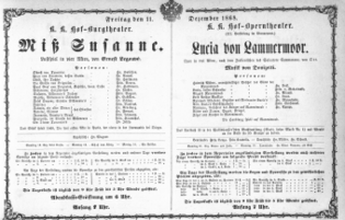 Theaterzettel (Oper und Burgtheater in Wien) 18681211 Seite: 1