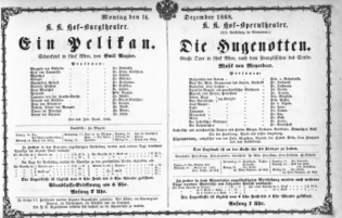 Theaterzettel (Oper und Burgtheater in Wien) 18681214 Seite: 1