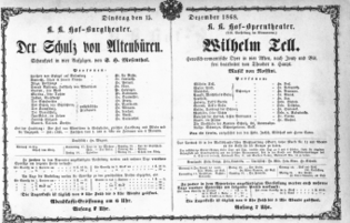 Theaterzettel (Oper und Burgtheater in Wien) 18681215 Seite: 1