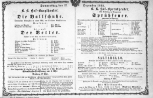 Theaterzettel (Oper und Burgtheater in Wien) 18681217 Seite: 1