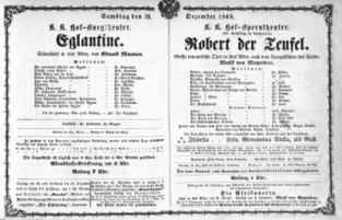 Theaterzettel (Oper und Burgtheater in Wien) 18681219 Seite: 1
