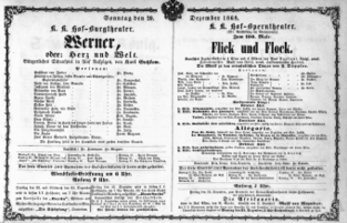 Theaterzettel (Oper und Burgtheater in Wien) 18681220 Seite: 1