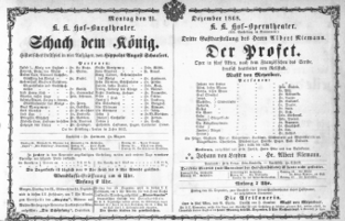 Theaterzettel (Oper und Burgtheater in Wien) 18681221 Seite: 1