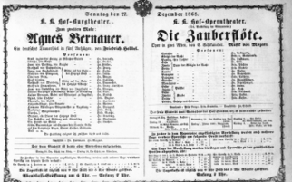 Theaterzettel (Oper und Burgtheater in Wien) 18681227 Seite: 1