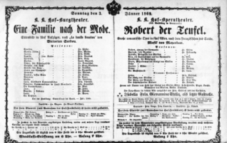 Theaterzettel (Oper und Burgtheater in Wien) 18690103 Seite: 1