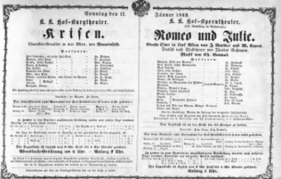 Theaterzettel (Oper und Burgtheater in Wien) 18690117 Seite: 1