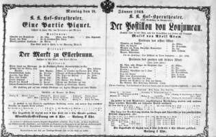Theaterzettel (Oper und Burgtheater in Wien) 18690118 Seite: 1