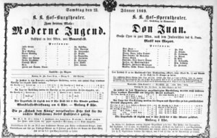 Theaterzettel (Oper und Burgtheater in Wien) 18690123 Seite: 1