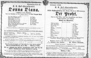 Theaterzettel (Oper und Burgtheater in Wien) 18690124 Seite: 1