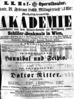 Theaterzettel (Oper und Burgtheater in Wien) 18690221 Seite: 1