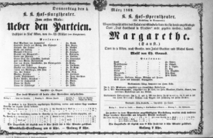 Theaterzettel (Oper und Burgtheater in Wien) 18690304 Seite: 1