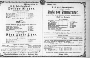 Theaterzettel (Oper und Burgtheater in Wien) 18690310 Seite: 1