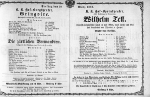 Theaterzettel (Oper und Burgtheater in Wien) 18690312 Seite: 1