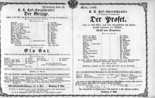 Theaterzettel (Oper und Burgtheater in Wien) 18690314 Seite: 1