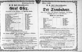 Theaterzettel (Oper und Burgtheater in Wien) 18690316 Seite: 1