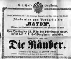 Theaterzettel (Oper und Burgtheater in Wien) 18690321 Seite: 1
