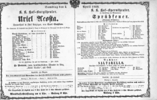 Theaterzettel (Oper und Burgtheater in Wien) 18690403 Seite: 1