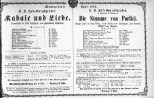 Theaterzettel (Oper und Burgtheater in Wien) 18690405 Seite: 1