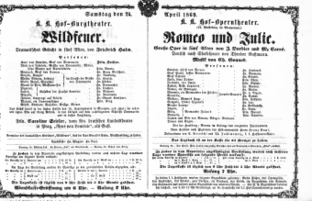 Theaterzettel (Oper und Burgtheater in Wien) 18690424 Seite: 1