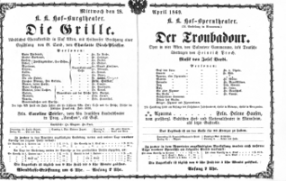 Theaterzettel (Oper und Burgtheater in Wien) 18690428 Seite: 1